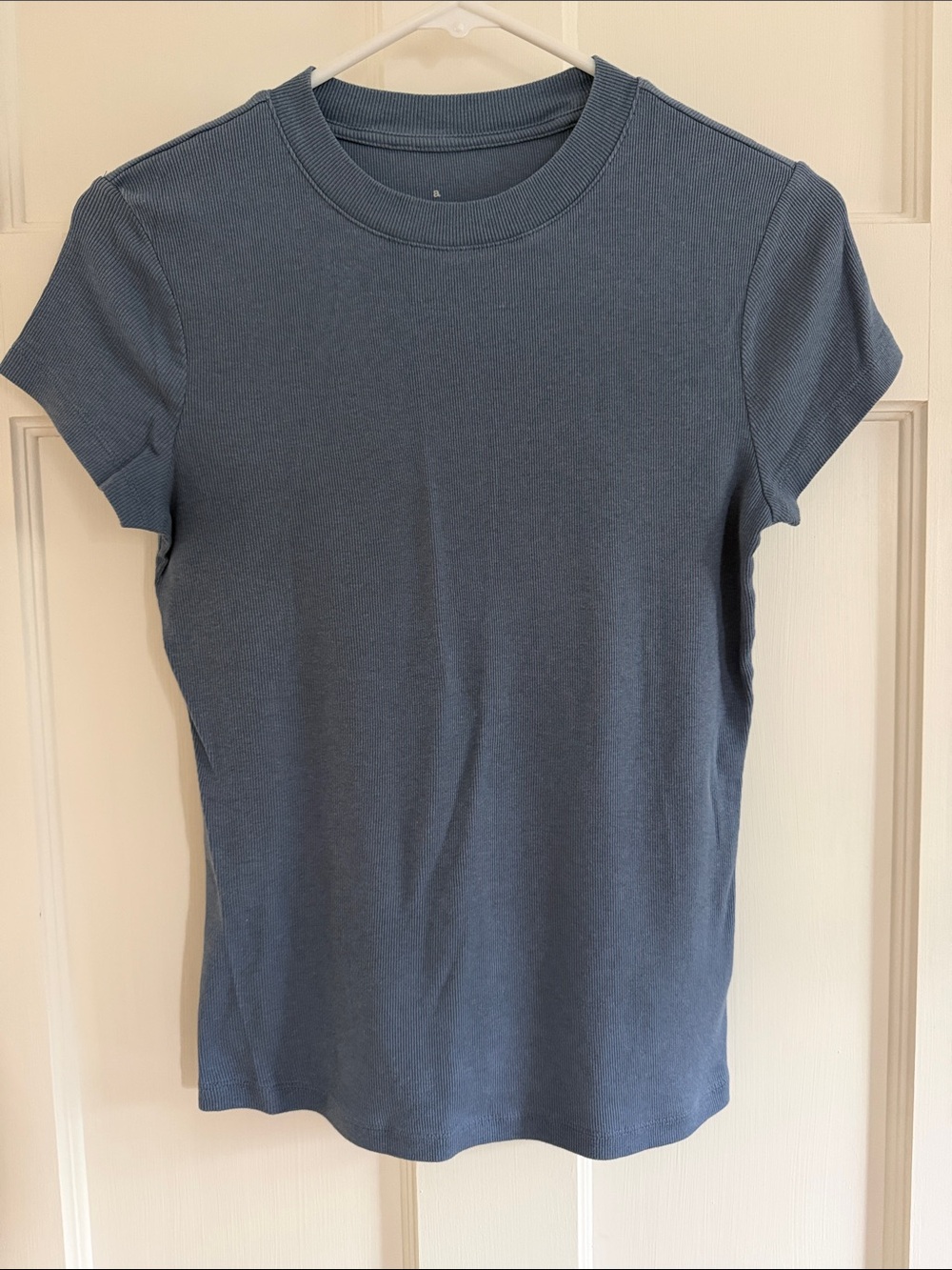 🪁 a new day dusty blue short sleeve ribbed tee. Size S. - Picture 3 of 8